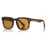 Tom Ford - Dax Sunglasses - Occhiali da Sole Quadrati in Acetato - Oliva - FT0751 - Occhiali da Sole - Tom Ford Eyewear