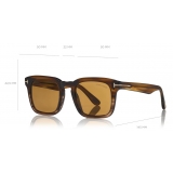 Tom Ford - Dax Sunglasses - Occhiali da Sole Quadrati in Acetato - Oliva - FT0751 - Occhiali da Sole - Tom Ford Eyewear