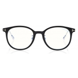 Tom Ford - Blue Block Optical Glasses - Round Metal Optical Glasses - Black - FT5644-D-B – Optical Glasses - Tom Ford Eyewear