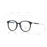 Tom Ford - Blue Block Optical Glasses - Round Metal Optical Glasses - Black - FT5644-D-B – Optical Glasses - Tom Ford Eyewear