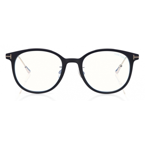 Tom Ford - Blue Block Optical Glasses – Occhiali Rotondi in Metallo - Blu - FT5644-D-B - Occhiali da Vista - Tom Ford Eyewear