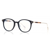 Tom Ford - Blue Block Optical Glasses – Occhiali Rotondi in Metallo - Blu - FT5644-D-B - Occhiali da Vista - Tom Ford Eyewear