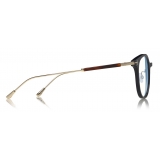 Tom Ford - Blue Block Optical Glasses – Occhiali Rotondi in Metallo - Blu - FT5644-D-B - Occhiali da Vista - Tom Ford Eyewear