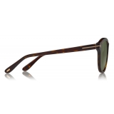 Tom Ford - Jameson Sunglasses - Occhiali da Sole Rotondi in Acetato - Avana Scuro - FT0752 - Occhiali da Sole - Tom Ford Eyewear