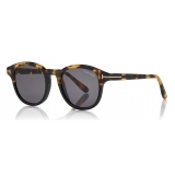 Tom Ford - Jameson Sunglasses - Occhiali da Sole Rotondi in Acetato - Avana Rossa - FT0752 - Occhiali da Sole - Tom Ford Eyewear