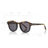 Tom Ford - Jameson Sunglasses - Occhiali da Sole Rotondi in Acetato - Avana Rossa - FT0752 - Occhiali da Sole - Tom Ford Eyewear