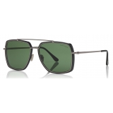 Tom Ford - Lionel Sunglasses - Occhiali da Sole Quadrati in Metallo - Nero - FT0750 - Occhiali da Sole - Tom Ford Eyewear