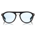 Tom Ford - Tom N.3 Sunglasses - Occhiali da Sole in Vero Corno - Marroni Scuro - FT5438-P - Occhiali da Sole - Tom Ford Eyewear