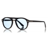 Tom Ford - Tom N.3 Sunglasses - Occhiali da Sole in Vero Corno - Marroni Scuro - FT5438-P - Occhiali da Sole - Tom Ford Eyewear