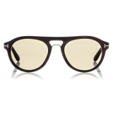 Tom Ford - Tom N.3 Sunglasses - Occhiali da Sole in Vero Corno - Corno Verde - FT5438-P - Occhiali da Sole - Tom Ford Eyewear