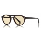Tom Ford - Tom N.3 Sunglasses - Occhiali da Sole in Vero Corno - Corno Verde - FT5438-P - Occhiali da Sole - Tom Ford Eyewear