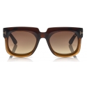 Tom Ford - Christian Sunglasses - Occhiali da Sole Quadrati - Marroni Scuro - FT0729 - Occhiali da Sole - Tom Ford Eyewear