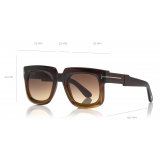 Tom Ford - Christian Sunglasses - Occhiali da Sole Quadrati - Marroni Scuro - FT0729 - Occhiali da Sole - Tom Ford Eyewear