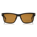 Tom Ford - Magnetic Clip Sunglasses - Occhiali Quadrati in Metallo - Oro Havana - FT5475 - Occhiali da Sole - Tom Ford Eyewear