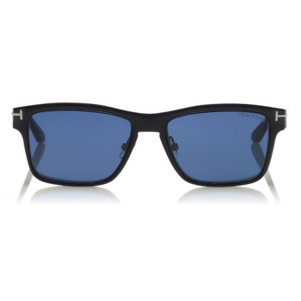 Tom Ford - Magnetic Clip Sunglasses - Square Metal Sunglasses - Ruthenium Black - FT5475 - Sunglasses - Tom Ford Eyewear