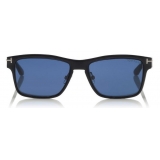 Tom Ford - Magnetic Clip Sunglasses - Occhiali Quadrati in Metallo - Rutenio Nero - FT5475 - Occhiali da Sole - Tom Ford Eyewear