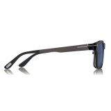 Tom Ford - Magnetic Clip Sunglasses - Square Metal Sunglasses - Ruthenium Black - FT5475 - Sunglasses - Tom Ford Eyewear