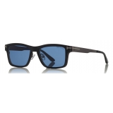 Tom Ford - Magnetic Clip Sunglasses - Square Metal Sunglasses - Ruthenium Black - FT5475 - Sunglasses - Tom Ford Eyewear