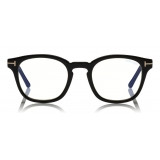 Tom Ford - Blue Block Optical Glasses - Occhiali Rotondi in Acetato - Nero - FT5532-B - Occhiali da Vista - Tom Ford Eyewear