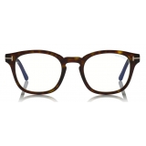 Tom Ford - Blue Block Optical Glasses - Occhiali Rotondi - Avana Scuro - FT5532-B - Occhiali da Vista - Tom Ford Eyewear