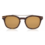 Tom Ford - Blue Block Optical Glasses - Occhiali Rotondi - Avana Scuro - FT5532-B - Occhiali da Vista - Tom Ford Eyewear