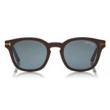 Tom Ford - Blue Block Optical Glasses - Occhiali Rotondi - Avana Scuro Blu - FT5532-B - Occhiali da Vista - Tom Ford Eyewear