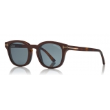 Tom Ford - Blue Block Optical Glasses - Occhiali Rotondi - Avana Scuro Blu - FT5532-B - Occhiali da Vista - Tom Ford Eyewear