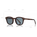 Tom Ford - Blue Block Optical Glasses - Occhiali Rotondi - Avana Scuro Blu - FT5532-B - Occhiali da Vista - Tom Ford Eyewear