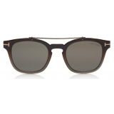 Tom Ford - Blue Block Optical Glasses - Occhiali Rotondi - Avana Grigio - FT5532-B - Occhiali da Vista - Tom Ford Eyewear