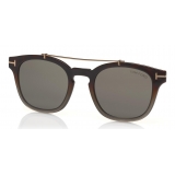 Tom Ford - Blue Block Optical Glasses - Occhiali Rotondi - Avana Grigio - FT5532-B - Occhiali da Vista - Tom Ford Eyewear