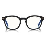 Tom Ford - Blue Block Optical Glasses - Occhiali Rotondi - Nero Opaco - FT5532-B - Occhiali da Vista - Tom Ford Eyewear