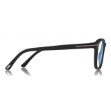 Tom Ford - Blue Block Optical Glasses - Round Optical Glasses - Matte Black - FT5532-B - Optical Glasses - Tom Ford Eyewear