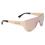 Moschino - Logo Mask Sunglasses - Gold Pink - Moschino Eyewear