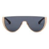 Moschino - Logo Mask Sunglasses - Gold Grey - Moschino Eyewear