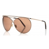 Tom Ford - Stevie Sunglasses - Occhiali da Sole Rotondi in Metallo - Oro - FT0761 - Occhiali da Sole - Tom Ford Eyewear