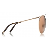 Tom Ford - Stevie Sunglasses - Occhiali da Sole Rotondi in Metallo - Oro - FT0761 - Occhiali da Sole - Tom Ford Eyewear