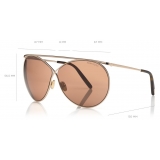 Tom Ford - Stevie Sunglasses - Occhiali da Sole Rotondi in Metallo - Oro - FT0761 - Occhiali da Sole - Tom Ford Eyewear