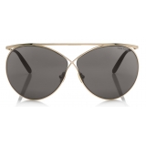 Tom Ford - Stevie Sunglasses - Occhiali da Sole Rotondi in Metallo - Oro Rosa - FT0761 - Occhiali da Sole - Tom Ford Eyewear