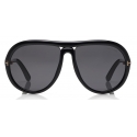Tom Ford - Cybil Sunglasses - Round Acetate Sunglasses - Black - FT0768 -  Sunglasses - Tom Ford Eyewear - Avvenice
