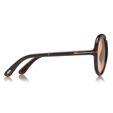 Tom Ford - Cybil Sunglasses - Occhiali da Sole Rotondi in Acetato - Avana Scuro - FT0768 - Occhiali da Sole - Tom Ford Eyewear