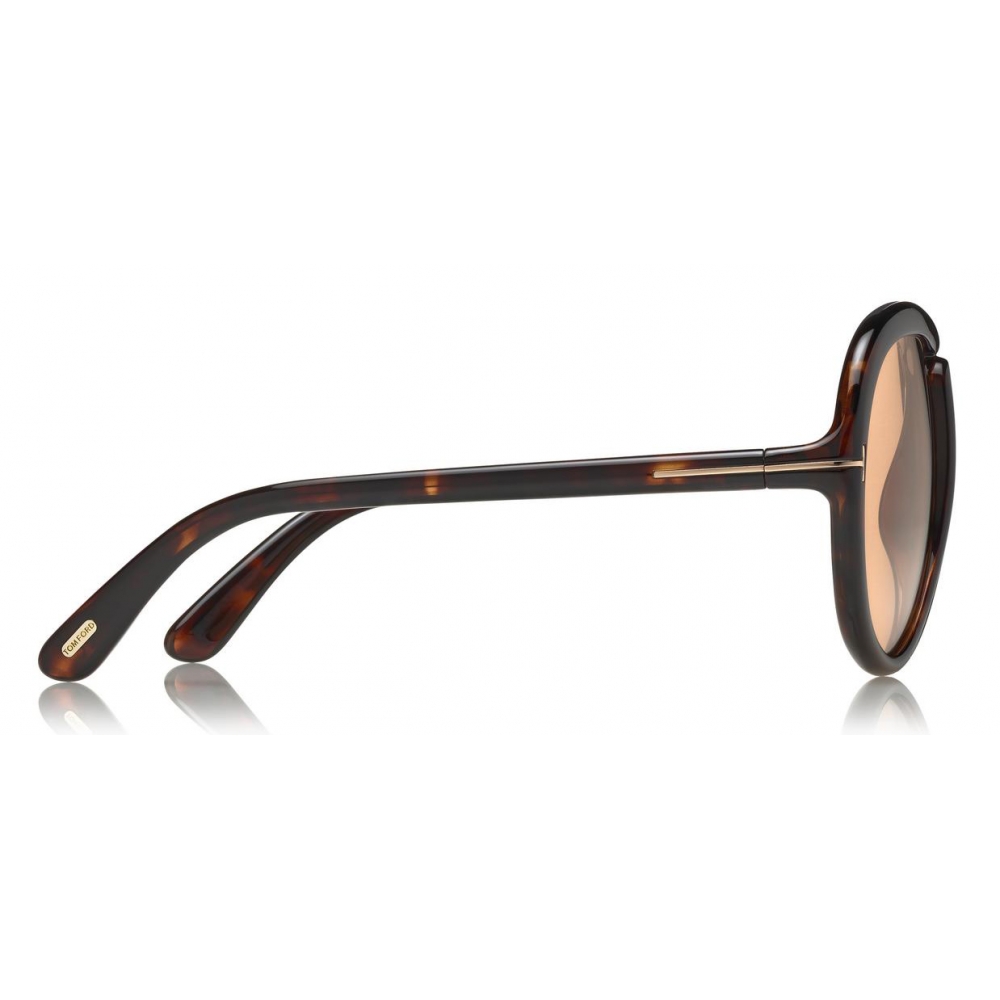 Tom Ford - Cybil Sunglasses - Round Acetate Sunglasses - Dark Havana -  FT0768 - Sunglasses - Tom Ford Eyewear - Avvenice