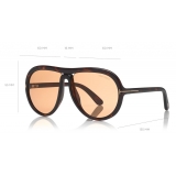 Tom Ford - Cybil Sunglasses - Occhiali da Sole Rotondi in Acetato - Avana Scuro - FT0768 - Occhiali da Sole - Tom Ford Eyewear