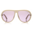 Tom Ford - Cybil Sunglasses - Occhiali da Sole Rotondi in Acetato - Bianco - FT0768 - Occhiali da Sole - Tom Ford Eyewear