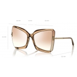 Tom Ford - Gia Sunglasses - Occhiali da Sole in Acetato a Farfalla - Beige - FT0766 - Occhiali da Sole - Tom Ford Eyewear