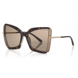 Tom Ford - Gia Sunglasses - Occhiali da Sole in Acetato a Farfalla - Havana - FT0766 - Occhiali da Sole - Tom Ford Eyewear