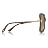 Tom Ford - Gia Sunglasses - Occhiali da Sole in Acetato a Farfalla - Havana - FT0766 - Occhiali da Sole - Tom Ford Eyewear