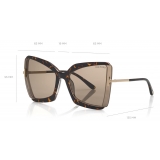 Tom Ford - Gia Sunglasses - Occhiali da Sole in Acetato a Farfalla - Havana - FT0766 - Occhiali da Sole - Tom Ford Eyewear