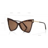 Tom Ford - Tallulah Sunglasses - Occhiali da Sole a Farfalla - Avana Scuro - FT0767 - Occhiali da Sole - Tom Ford Eyewear