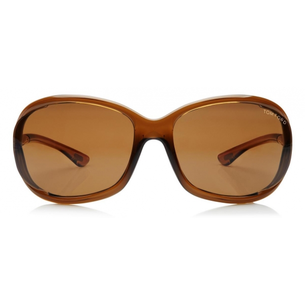 Tom Ford - Jennifer Polarized Sunglasses - Occhiali Quadrati Acetato - Marroni - FT0008P - Occhiali da Sole - Tom Ford Eyewear
