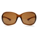 Tom Ford - Jennifer Polarized Sunglasses - Occhiali Quadrati Acetato - Marroni - FT0008P - Occhiali da Sole - Tom Ford Eyewear
